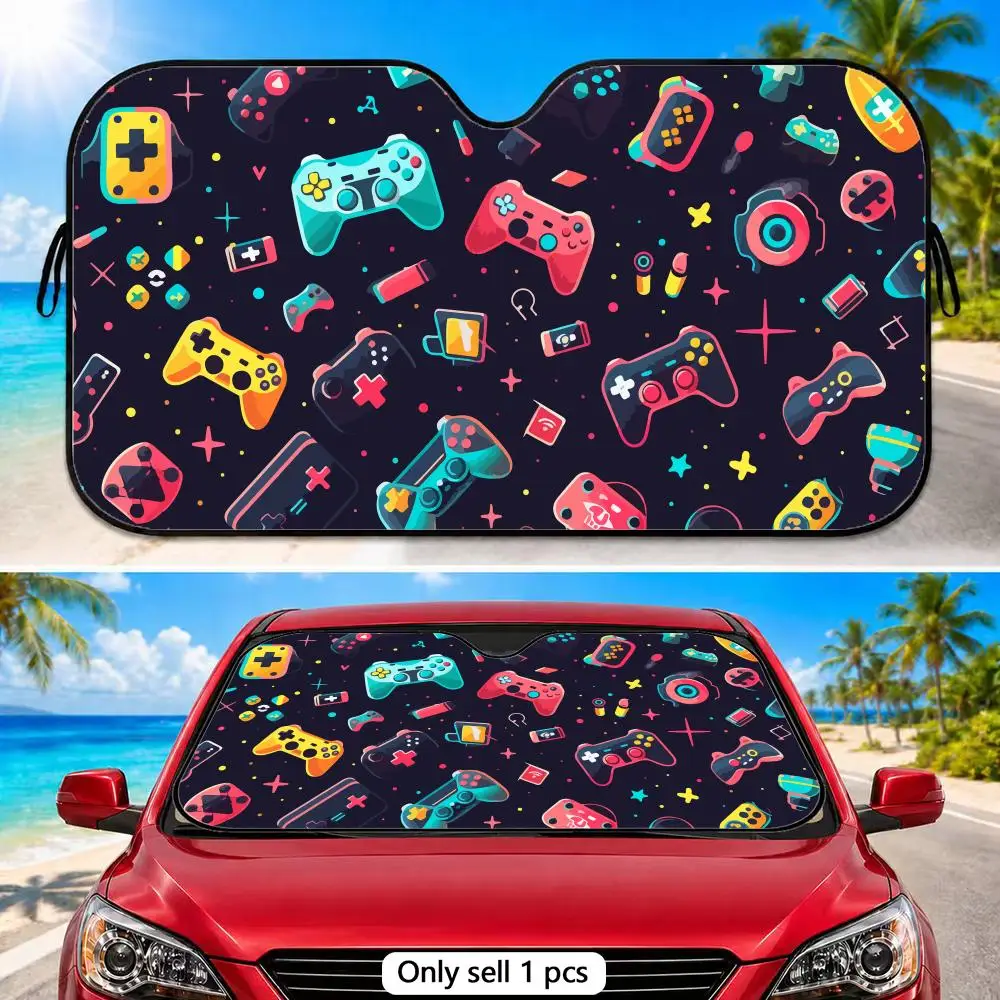 

Creative Gamepad Design Sun Visor Reusable Foldable Aluminum Foil Sunshade UV Heat Insulation Cover for Car Front Windshield