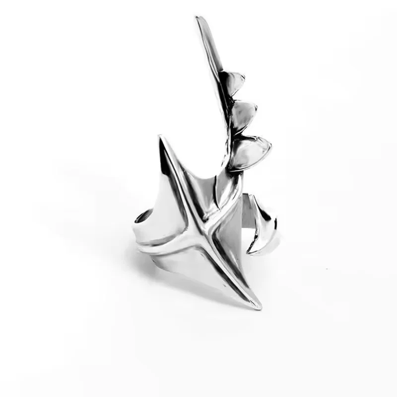 Fashion Cyberpunk Alien Men Irregular Ring Unisex Hip-hop Exaggerated Opening Rings Carnival Accessories