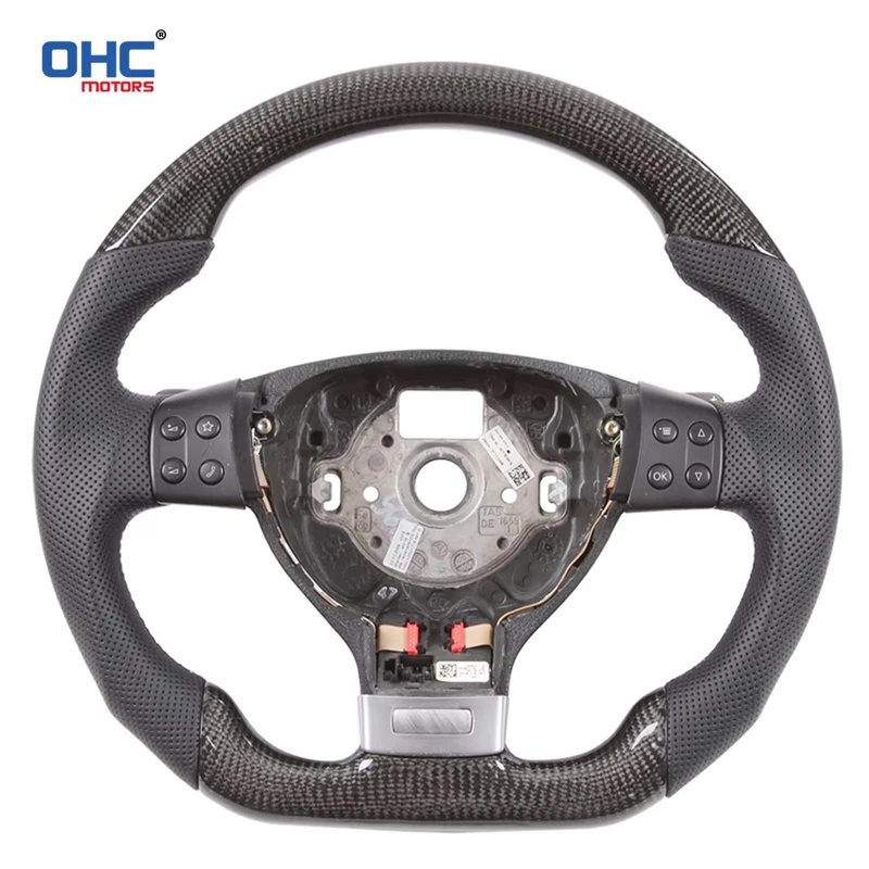 عجلة قيادة مخصصة من ألياف الكربون OHC لسيارة VW Volkswagen Golf 5 Mk5 GTI TSI Passat Maiteng Touran جلد مثقوب