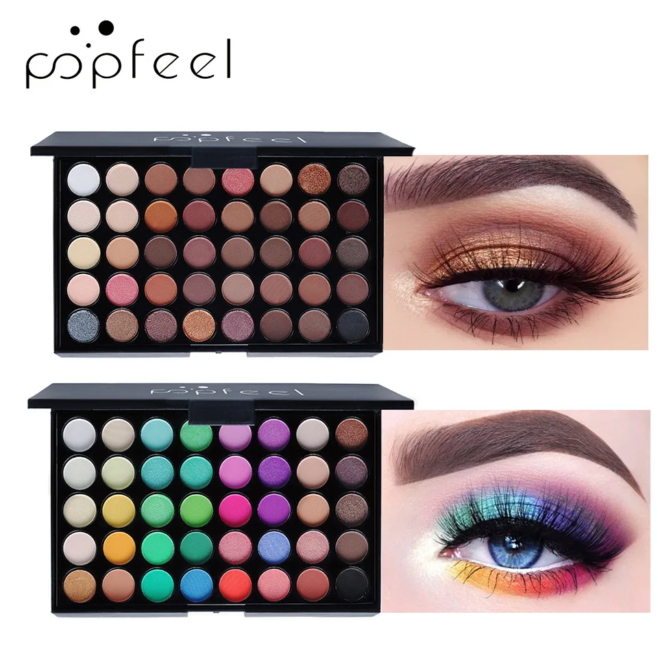 Heiße 40 Farben matt schimmernde Lidschatten-Palette Make-up lang anhaltende nackte Glanz pigment pigmentierte gepresste Puder Lidschatten-Palette