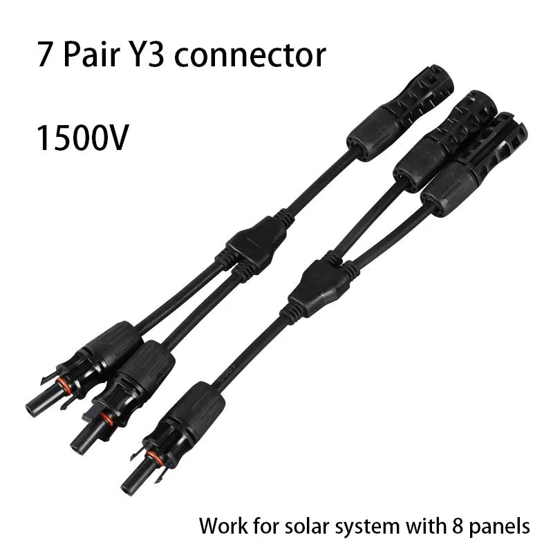 

7 Pair 2 in 1 Solar Connector Y 1000V 1500V IP67 Waterproof Solar Panels Power System Diagram PV Panels Connectors