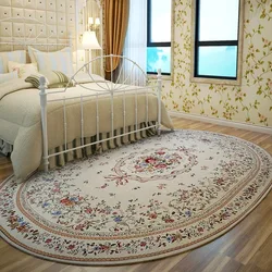 Living Room Carpets European Pastoral Style Oval Bedroom Bedside Rug Flower Printed Cloakroom Plush Floor Mats Alfombra Ковер 러그