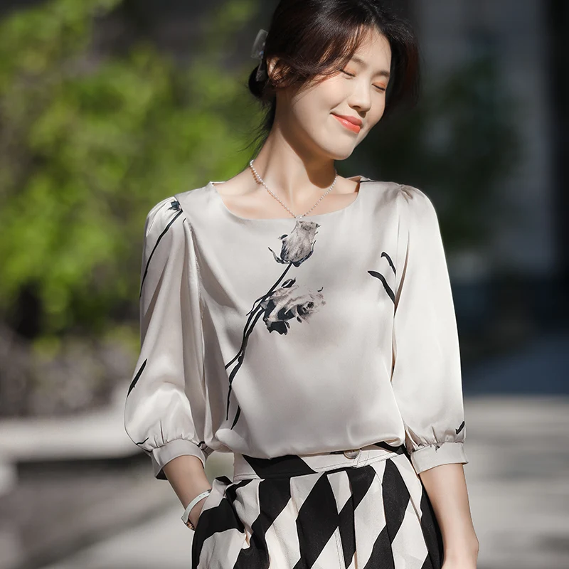 تي شيرت حريري ort Sve فضفاض مناسب Seven Sve تي شيرت كوري Sle مستدير Ne طباعة صيفي غير رسمي عالي الجودة Faion #2