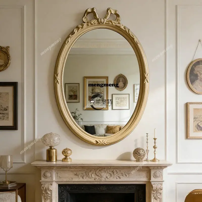 Hot sales French retro decorative mirror wall hanging living room enigma mirror home bathroom washing table makeup mirror