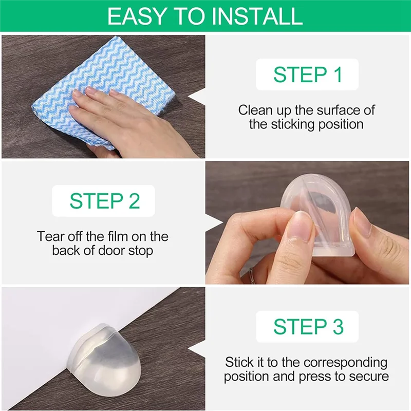 ABPP-6Pcs توقف الباب أرضية عازلة للباب ذاتية اللصق للإلتصاق الشفاف، سدادة باب الأرضية بدون عازلة جدار الحفر