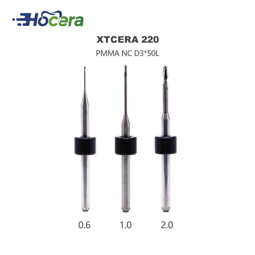 

Xtcera 220 PMMA Dental Milling Burs D3*0.6/1.0/2.0mm CAD/CAM Dental Lab Cutter Tools for Milling Machine
