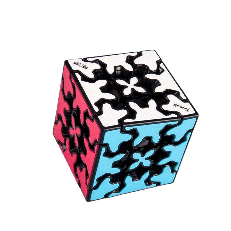 Qiyi Gear-Cubo mágico de velocidad sin pegatinas, juguetes profesionales Fidget, rompecabezas, 3x3, 5,7 CM