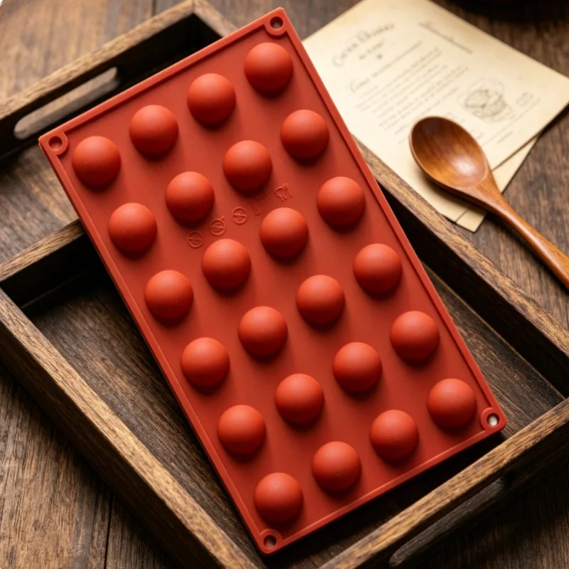 1pc 24-cavity hemispherical silicone cake mold non-stick easy release for chocolate cake 3D shaping baking tool