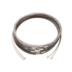 10pcs 46cm Stainless Steel Necklace Wire Cord Rope Loop Screw Lock Clasp for DIY Handmade Jewelry Making Supplies Craft Findings
