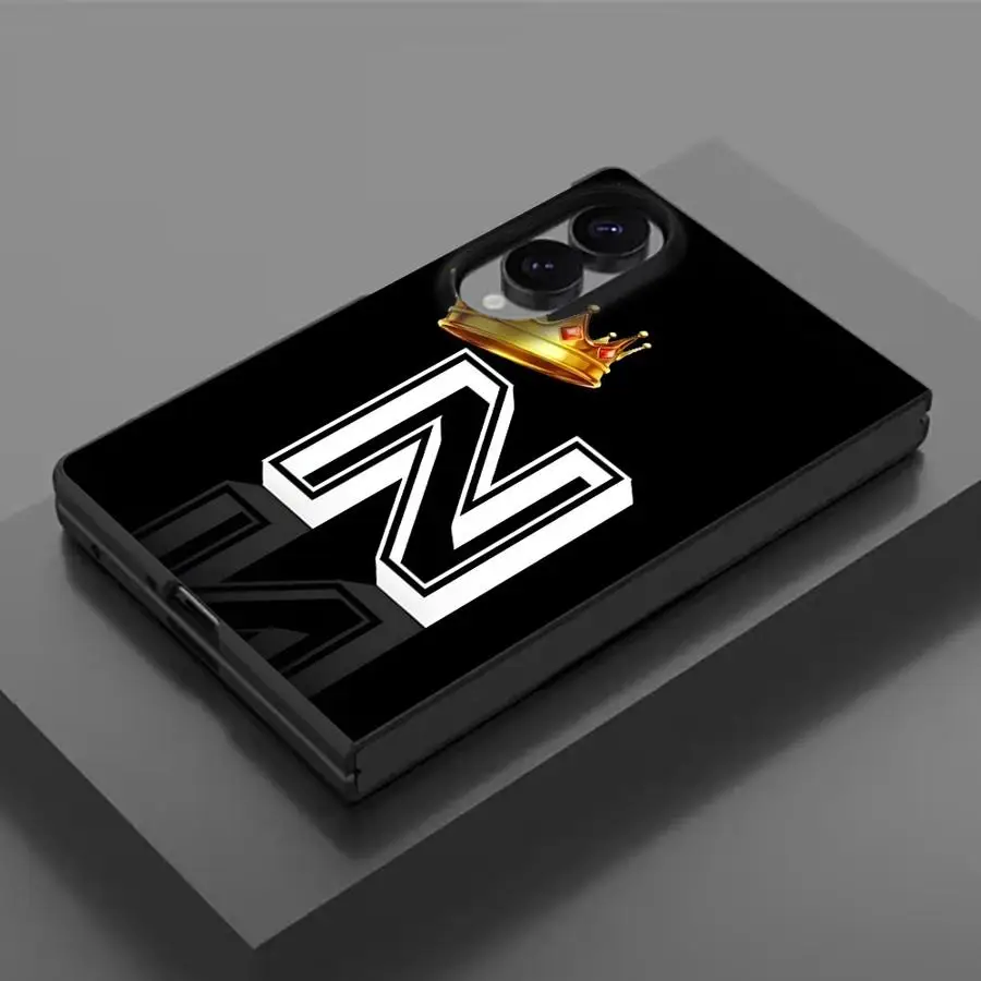 Case for Samsung Galaxy Z Fold 8 ZFold Wide ZFold8 Z Fold8 Wide Luxury Phone Cover Crown Letter N