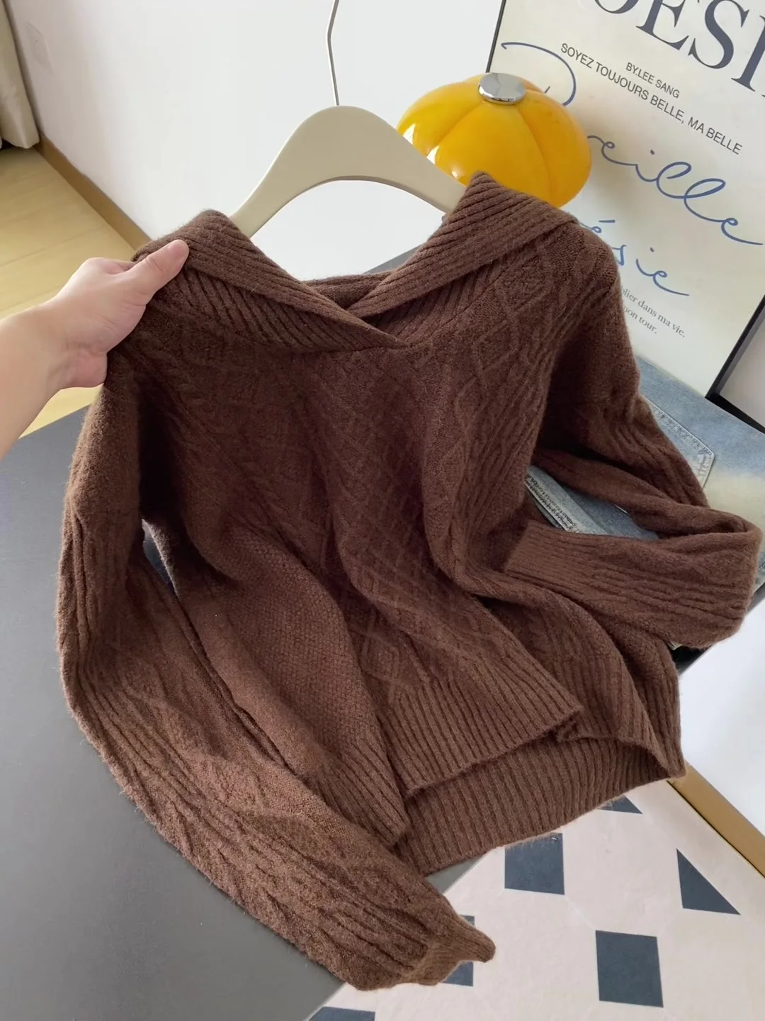 الرجعية عالية الخصر ort محبوك سترة للنساء الخريف الشتاء لينة طويلة Sve ثي الغزل محبوك أعلى تخفيف Sle فضفاضة تناسب