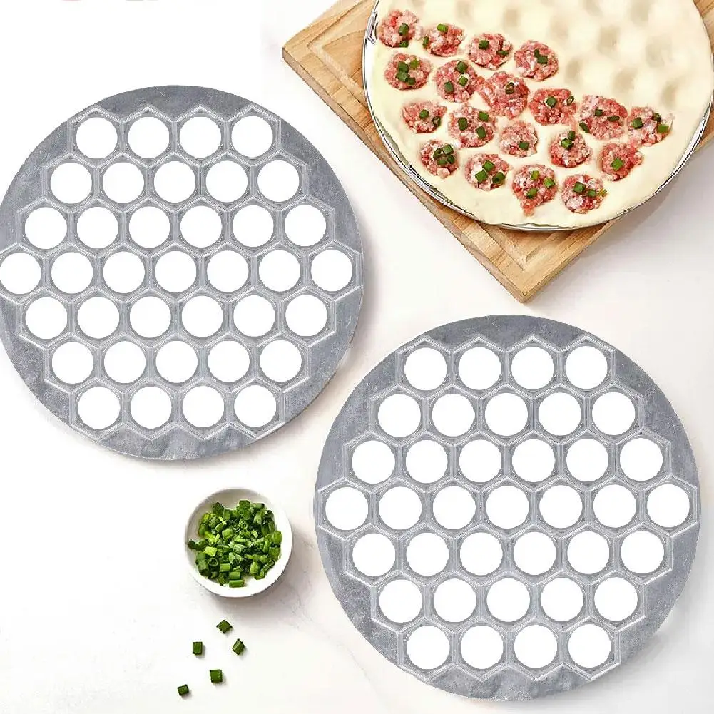 Molde para dumplings de aleación de aluminio, máquina de 37 Wonton, molde para dumplings de Metal, herramienta de prensado para dumplings de cocina, Simple y fácil de usar