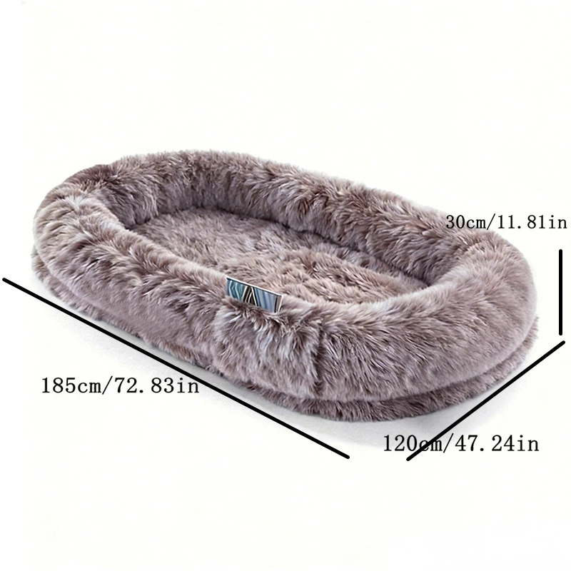 Large human dog kennel plush oval pet cat kennel winter warm sponge dog pad for both humans and pets casual mattress