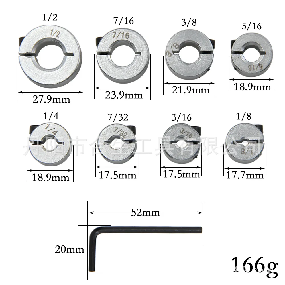 8 шт., серебряное дюймовое позиционирующее кольцо, фиксирующее кольцо оптического вала с открытым ртом, втулка вала, ограничительное кольцо, инструмент для позиционирования кольца блокировки