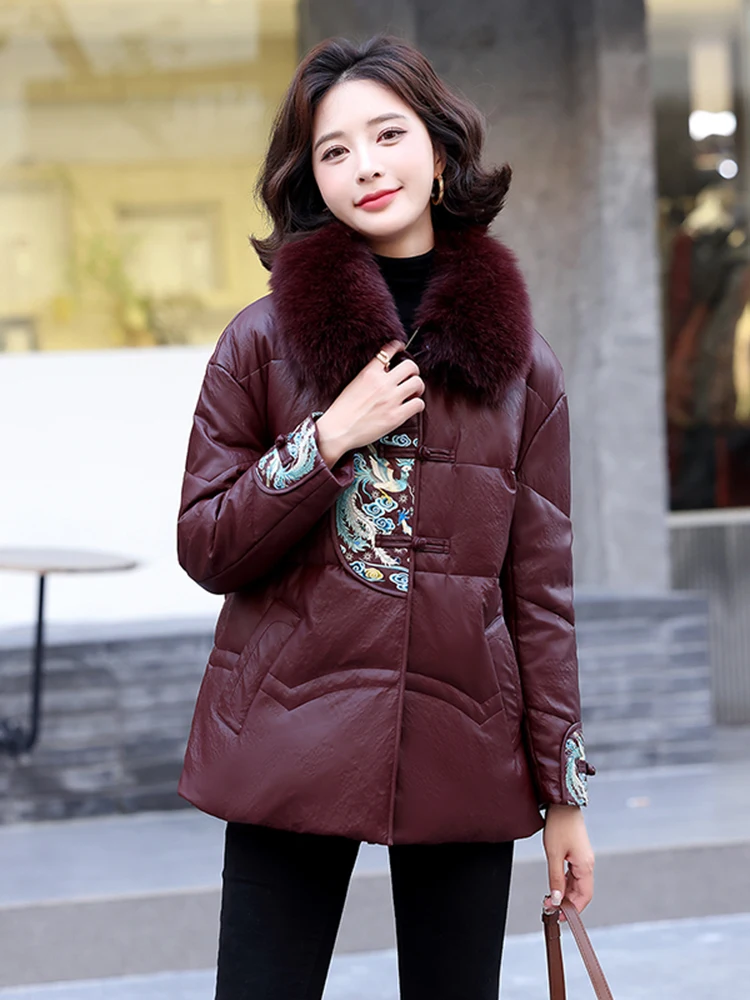   Chaqueta de Plumón de Piel Auténtica Ning para Mujer, Modelo ort Sle 2025, Nueva Colección de Invierno, Piel de Visón Teñida, Color Blanco