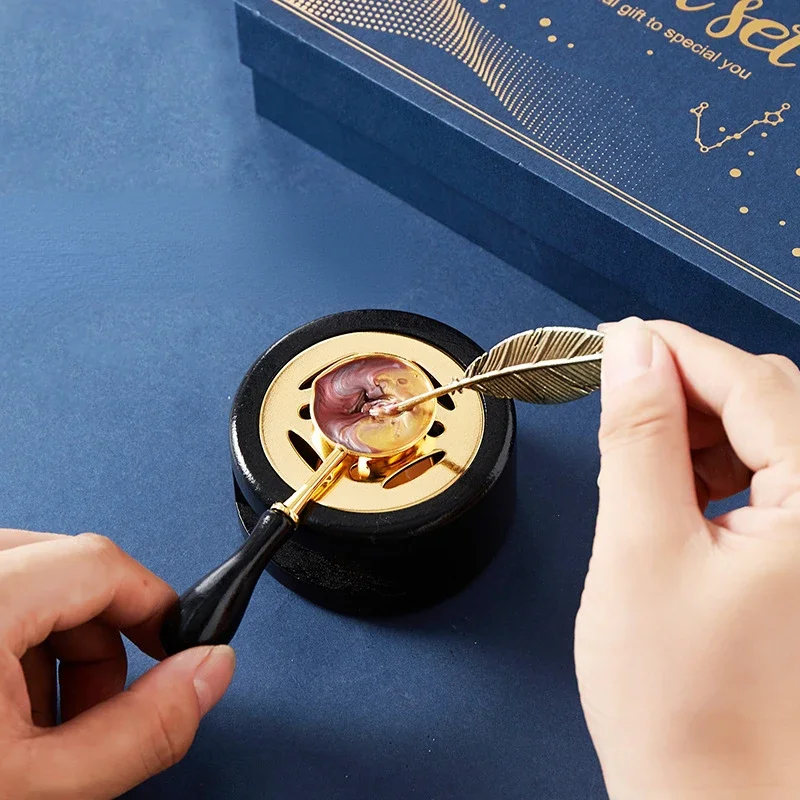 New Starry Sky Lacquer Seal Full Set Wax Grains Scoop Furnace Handle Envelope Scrapbook Sealing Student Stationery DIY Craft
