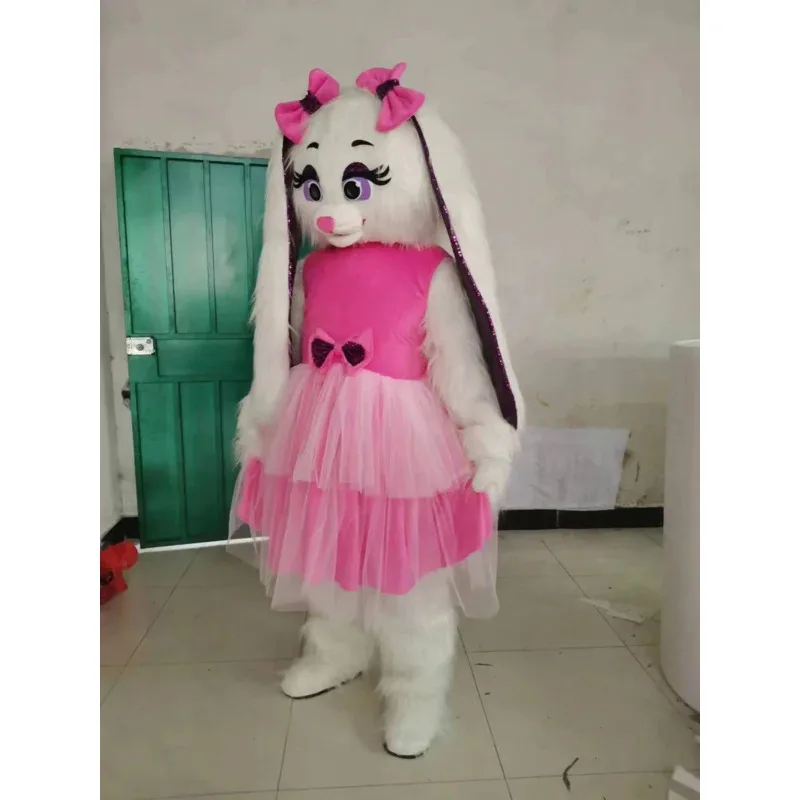 New Adult Halloween Christmas Cute Hare Rabbit Mascotte Fancy Cartoon Mascot Costume Plush Fancy Dress Mascot Costume