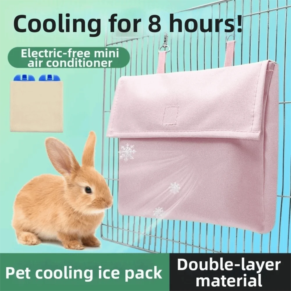 Reusable Pet Cage Ice Pack Portable Washable Small Animal Cooling Supplies with Hanging Hook Insulated Pet Cooling Pouch