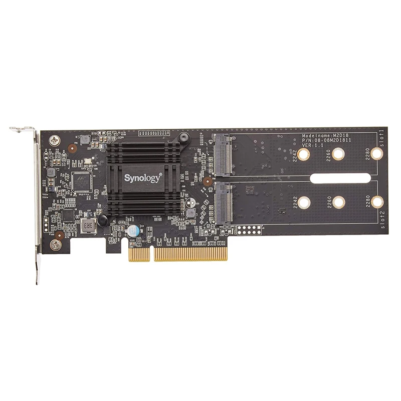Kartu Pengontrol Synology M2D18 Kartu adaptor SSD M.2 NVMe SATA
