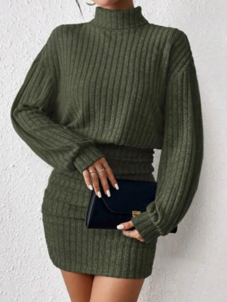 

Autumn Winter Slim Dress Sexy Vestidos Commuting Dresses 2025 Home Clothing Vestido Bodycon Simple Style Solid Color Wrap Hip