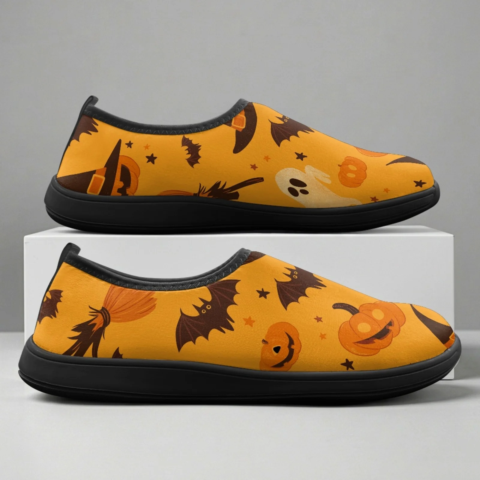 PENSTROLL Bats and Pumpkins New Trend Walking Sneakers Polyester & EVA Casual Running Shoes Wide Toe Box Zero Drop Shoes