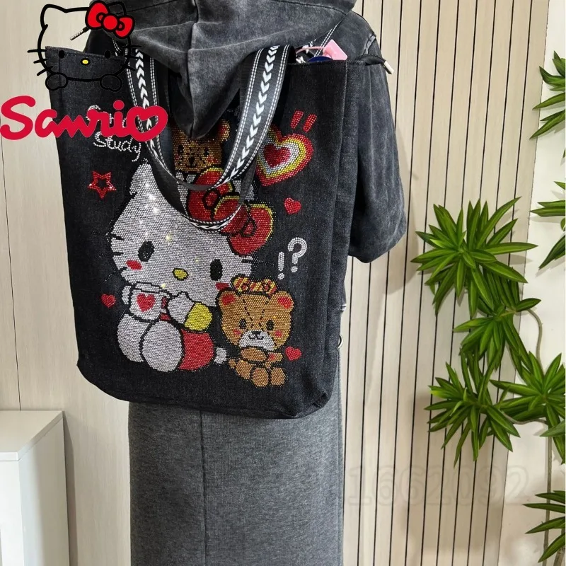 Hello Kitty New Diamond Women's Shoulder Bag Luxury Brand Women's Bag Multifunctional Portable Women's Backpack Large Capacity