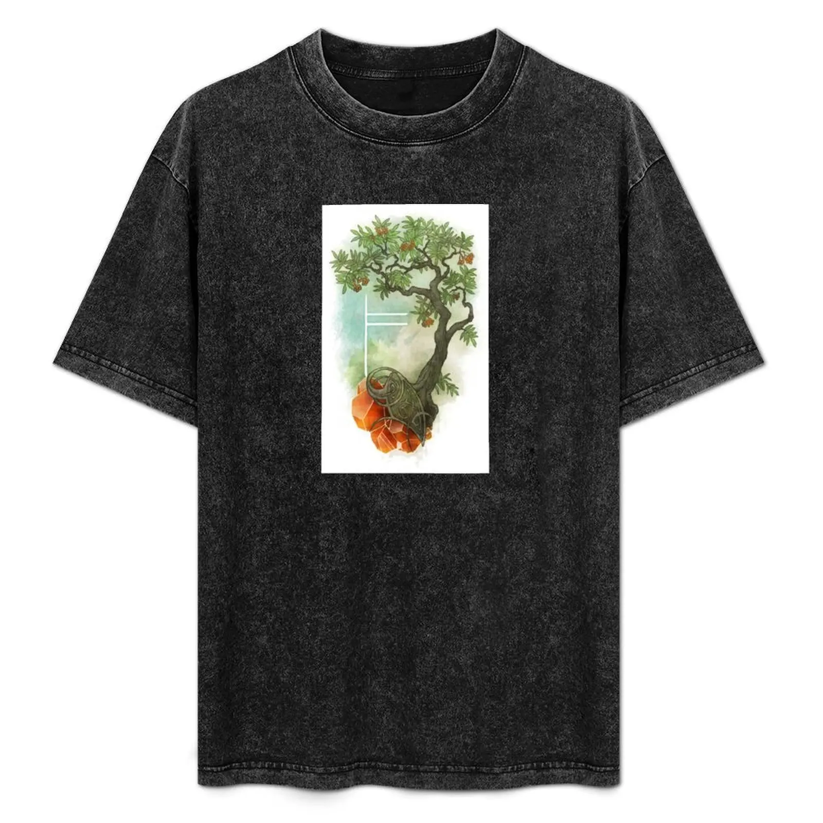 OGHAM art - Camiseta LUIS The Rowan Tree, camiseta informal navideña de manga corta