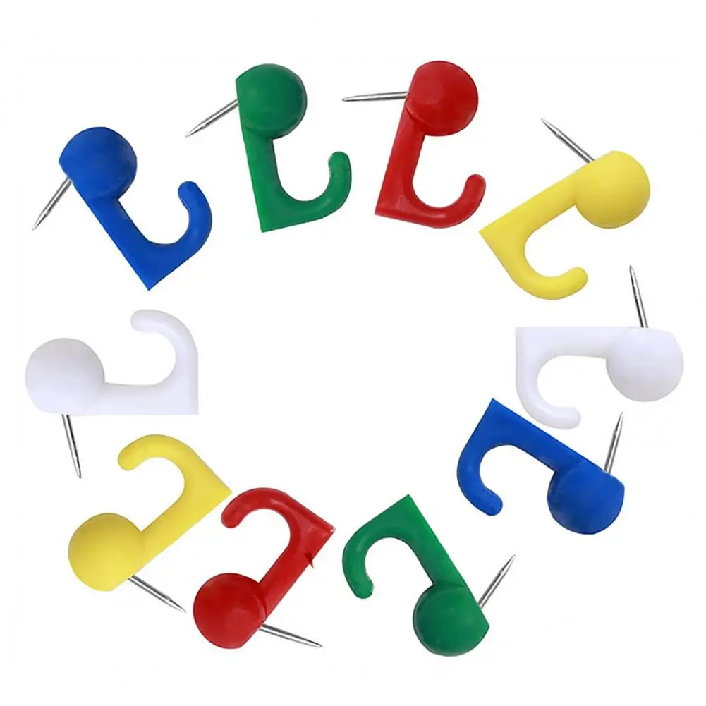 ผ้าม่านพลาสติกแหวนตกแต่ง Push Pin Hooks สําหรับ Cork Bulletin Board ตะขอพลาสติกสําหรับยุงตาข่ายตะขอสําหรับ Home Office