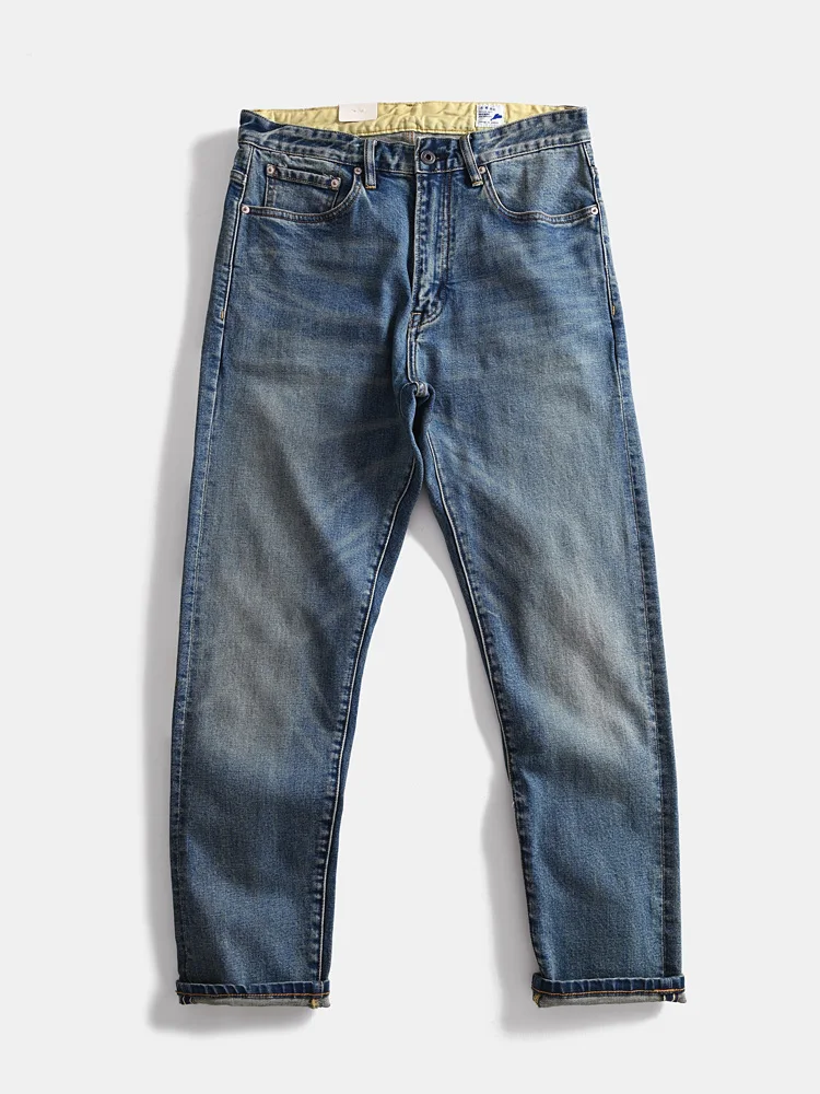 

Мужские джинсы Heavyweight Red Ear Vintage Waed прямого кроя, повседневные, длинные, из смесового хлопка и полиэстера, в американском стиле