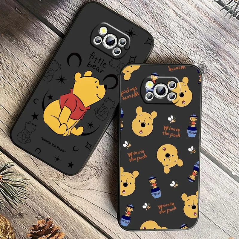 Disney Winnie the Pooh Cartoon For Xiaomi Mi Poco M3 M4 M5 M5s M6 X3 X4 X5 X6 F3 F4 F5 F6 GT Pro 4G 5G Black Soft Phone Case