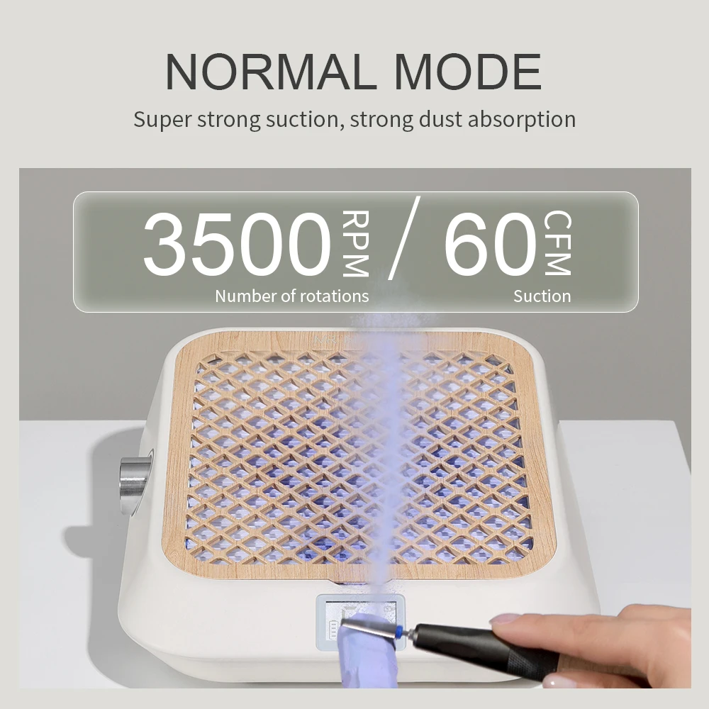 MRNAIL Large Silent Nail Vacuum Cleaner with Polishing Filter Efficient Dust Removal for Salon Use