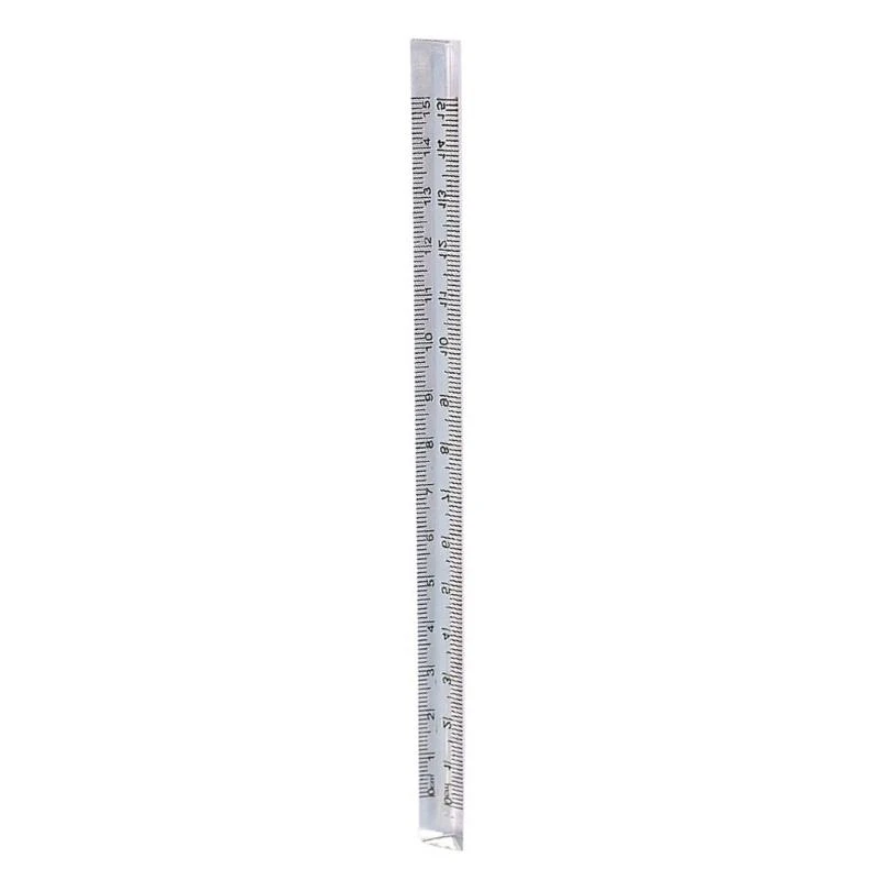 JU64 15cm/5.9inch Clear Triangles Ruler Drafting Tools Straight Drawing Ruler Students Stationery School Office Supplies