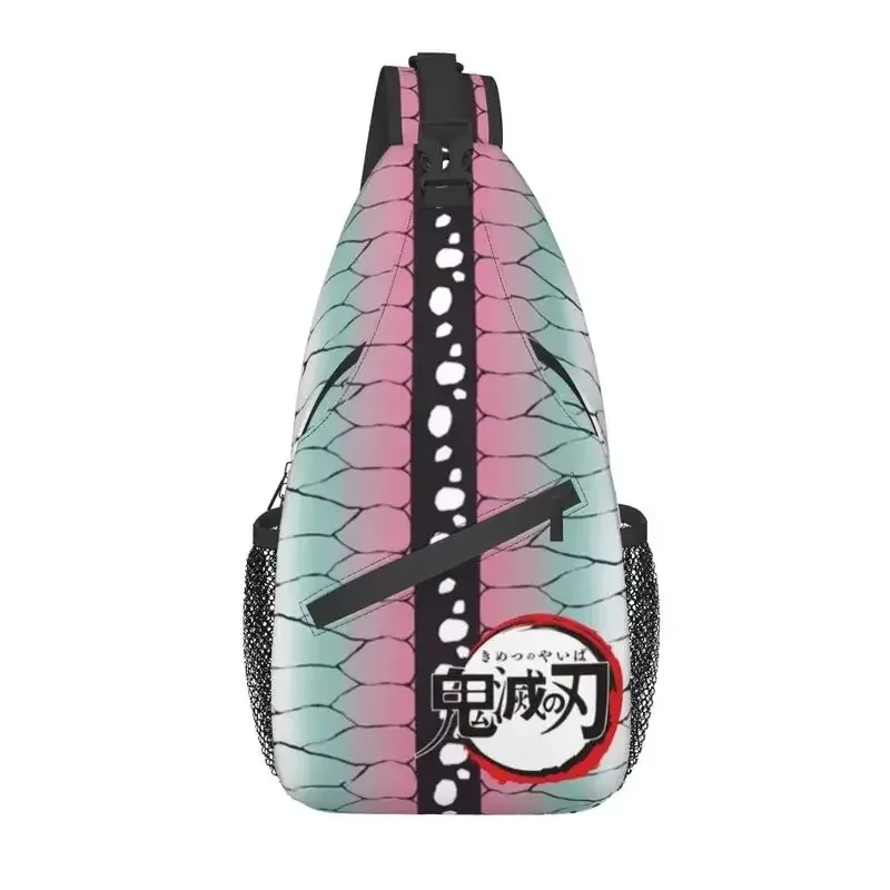 Demon Slayer Tanjiro Umhängetasche – Kimetsu No Yaiba Brustrucksack, Umhängetasche für Reisen und Wandern, Anime-Geschenk für Männer