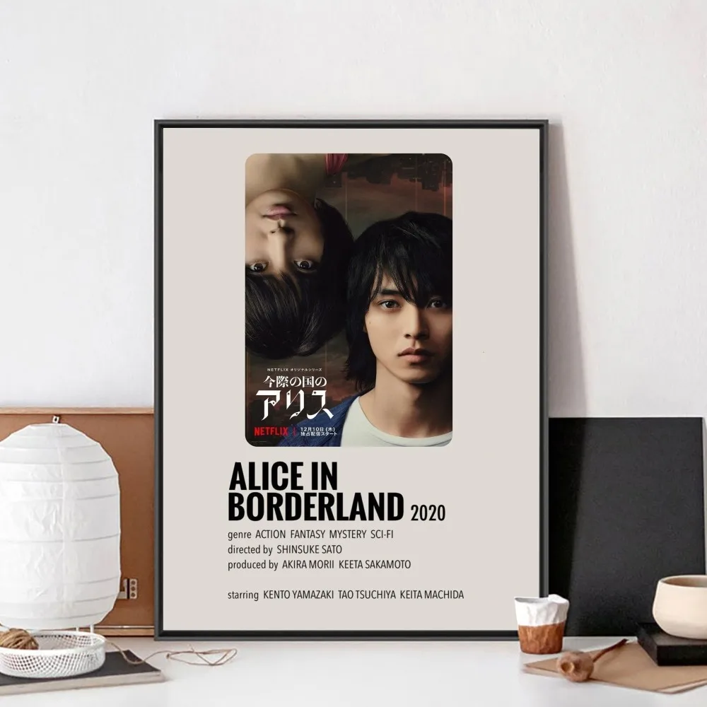 TV Alice In Borderland Movie Sticky Poster No Framed Kraft Club Bar Paper Vintage Poster Wall Painting Bedroom Study Stickers