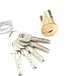 Universal type Pure Copper Door Lock Cylinder with 5 Key Rotary Switch for Door Lock Cylinder Replacement Parts Hardware