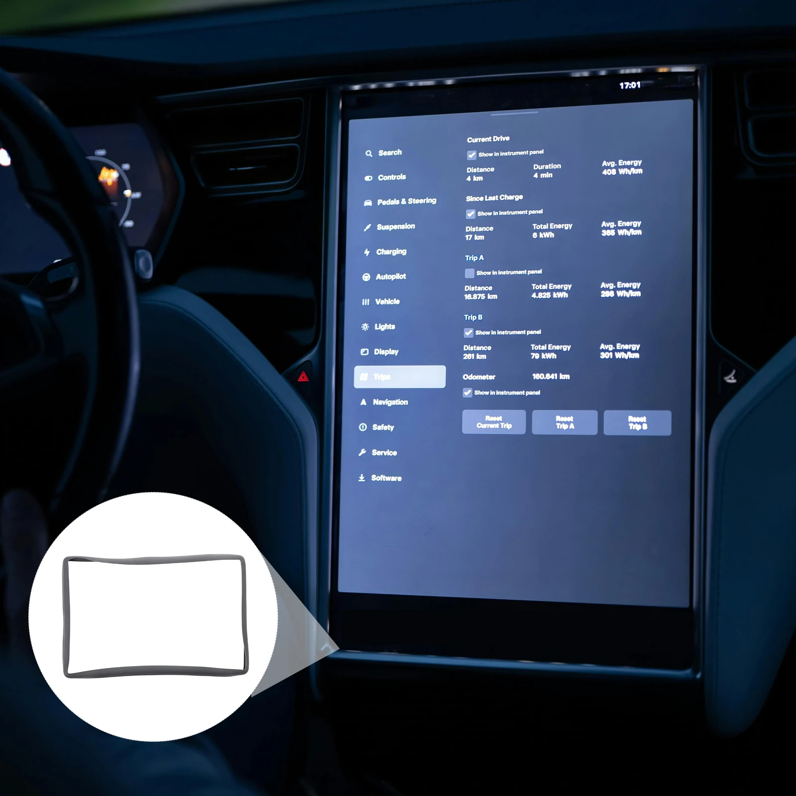 

Navigation Screen Protector Frame Silicone Edge Cover Anti-Collision Protection Compatible With Tesla 3 Y Durable Touchscreen