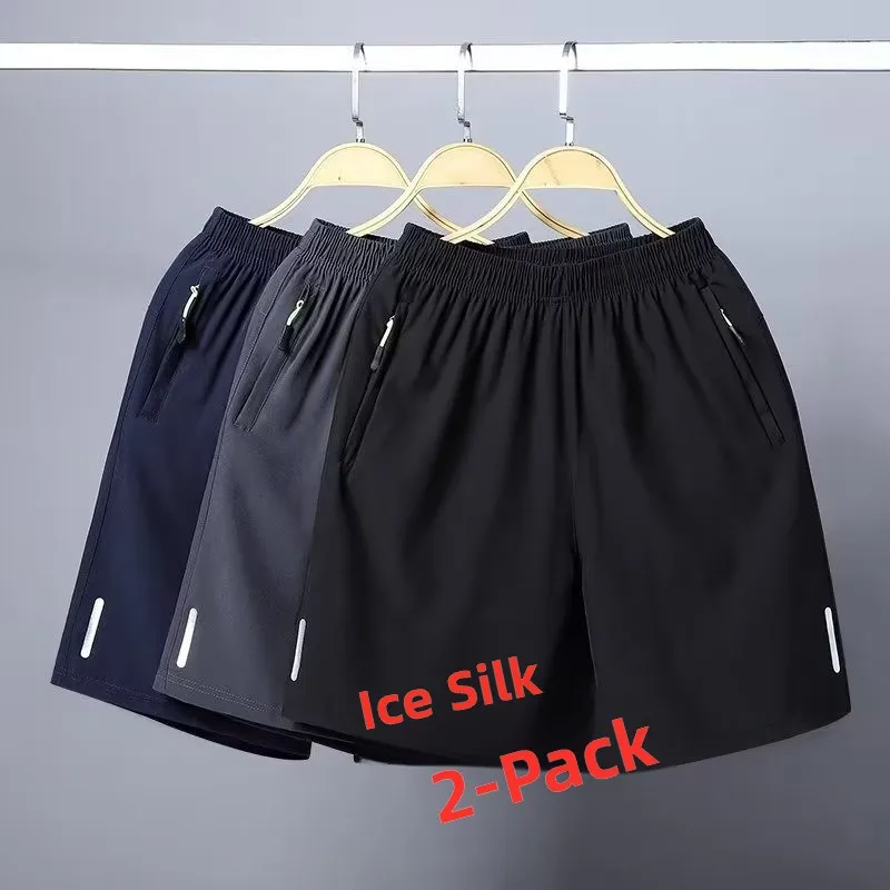 Qui Dry Ice Silk orts Breathable Loose Thin Sports Men's Summer Outdoor Baskeall Running Casual Five-Quarter Pants