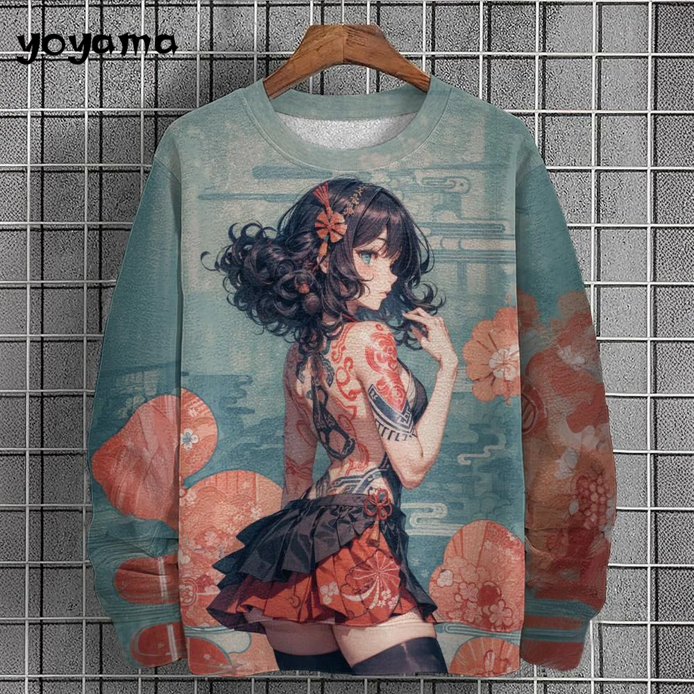 Anime Girl Men's Sweatshirt Autumn Fashion Men Clothing Top Casual Sweatshirts for Men Long Sleeve New in Hoodies Sweatshirts view 3