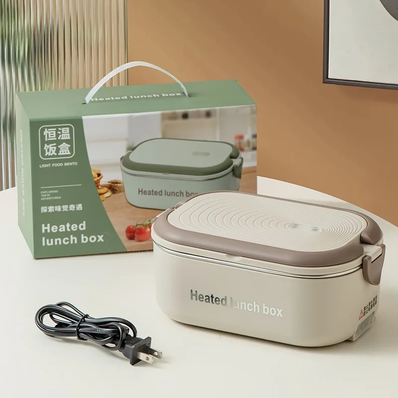 

Stainless Steel 304 Lunch Box Electric Heating System Portable Design Office Lunch Container Adjustable Temperature