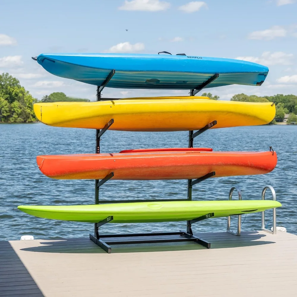 Freestanding  Kayak and SUP Outdoor Storage Rack, Heavy Duty Adjustable Weatherproof Stand