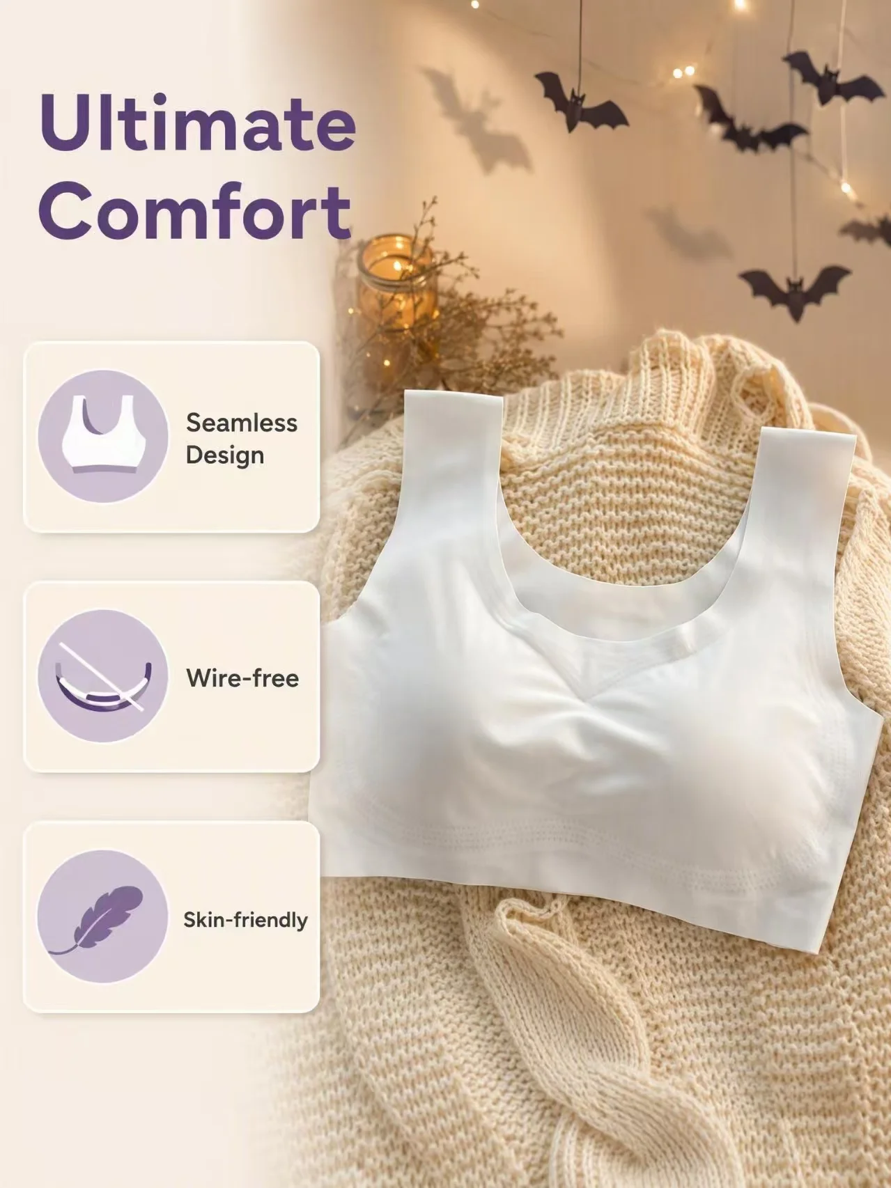 4-teiliges Set Mädchenunterwäsche, modische Mädchenunterwäsche, nahtloser Sport-Tanktop-BH für Schülerinnen. – Detail 7