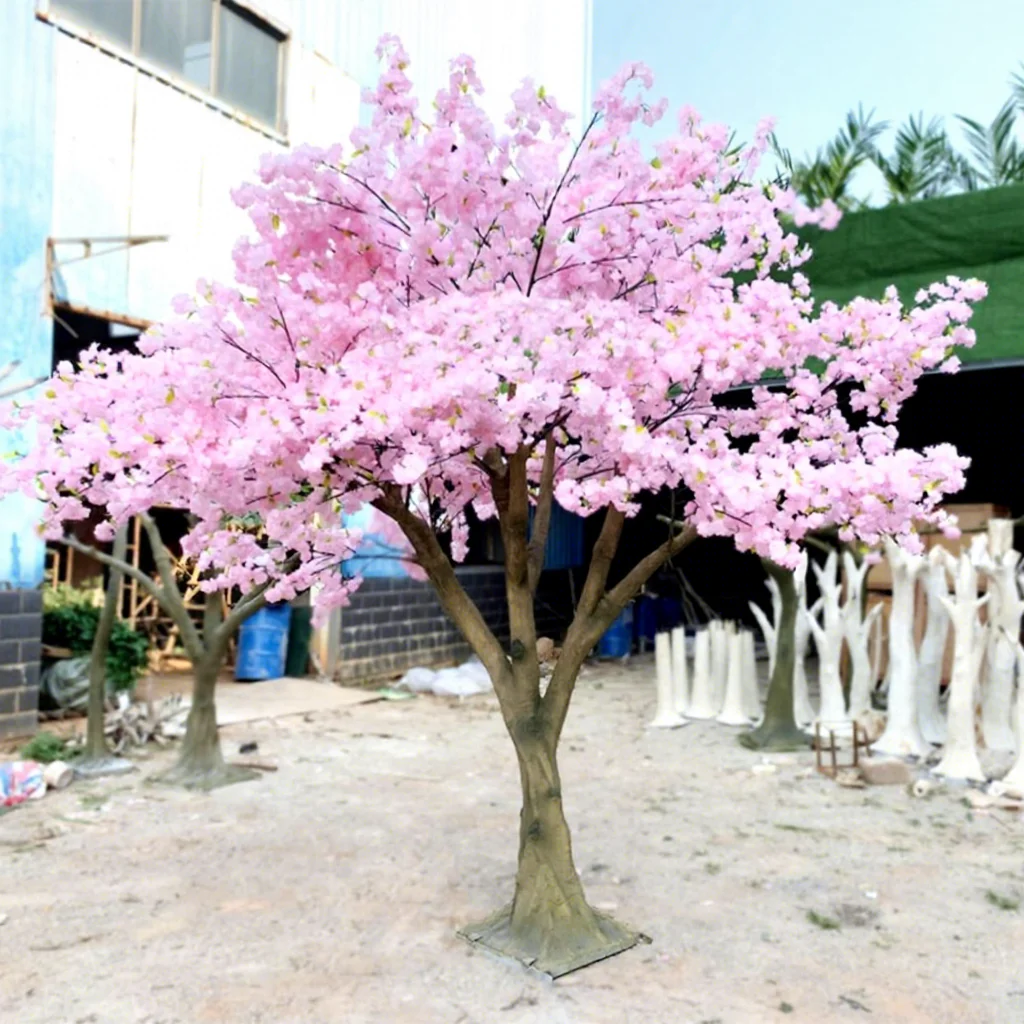 Large Artificial Cherry Blossom Tree Plastic Pink White Wedding Decoration 6-9ft Indoor/Outdoor High Quality