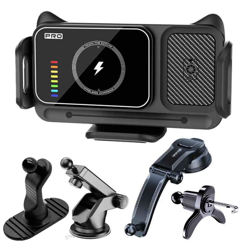 

Универсальный автомобильный держатель для телефона с беспроводной зарядкой 15 Вт, 360 градусов ° Поворотное крепление для Samsung Galaxy Fold 6 5 4 3 Z Flip S25 S24, iPhone 17 16