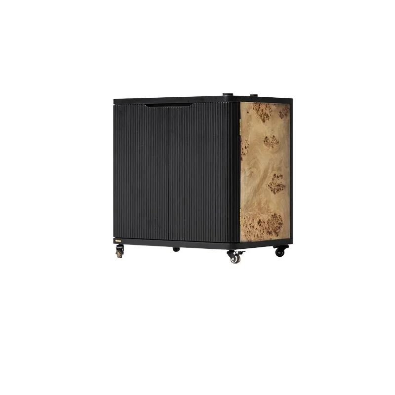 

Movable tea table integrated into the black stone slab tea table kettle coffee table study