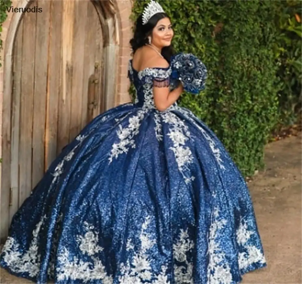 

2022 Blue Ball Gown Quinceanera Dress Princess Sweet 15 Dress Vestidos De 16 XV Años vestidos para 15 quinceanera