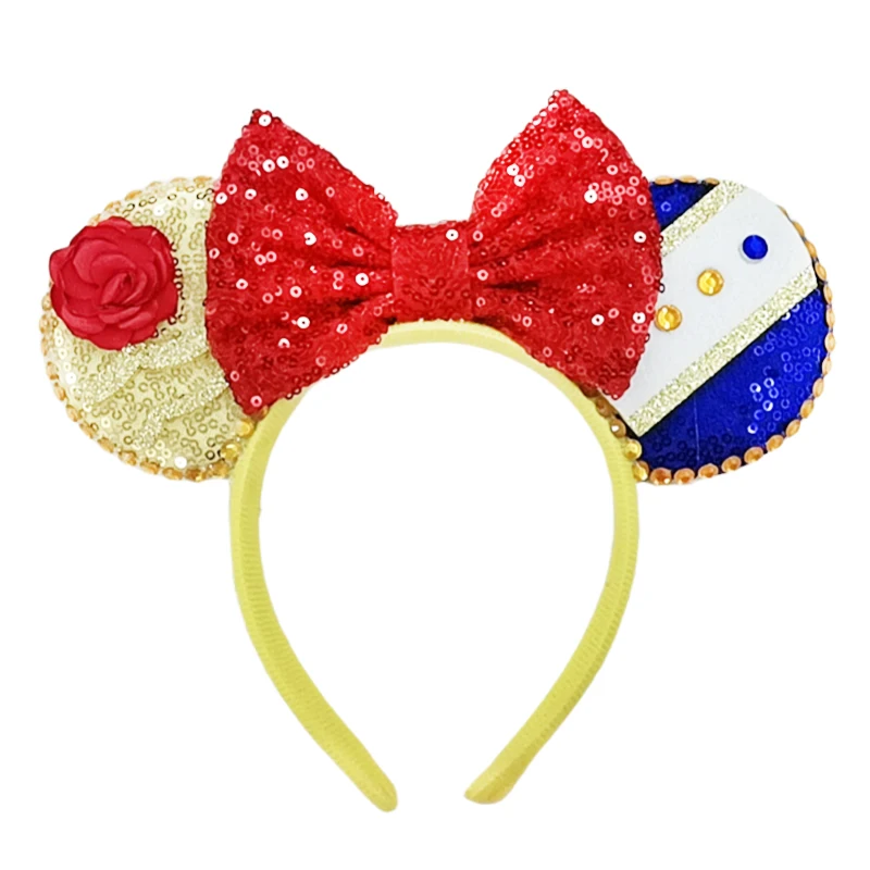 Cartoon Character Mouse Ears Headband For Girls Sequins Bow Birthday Party Hairband Festival Cosplay Hair Accessories