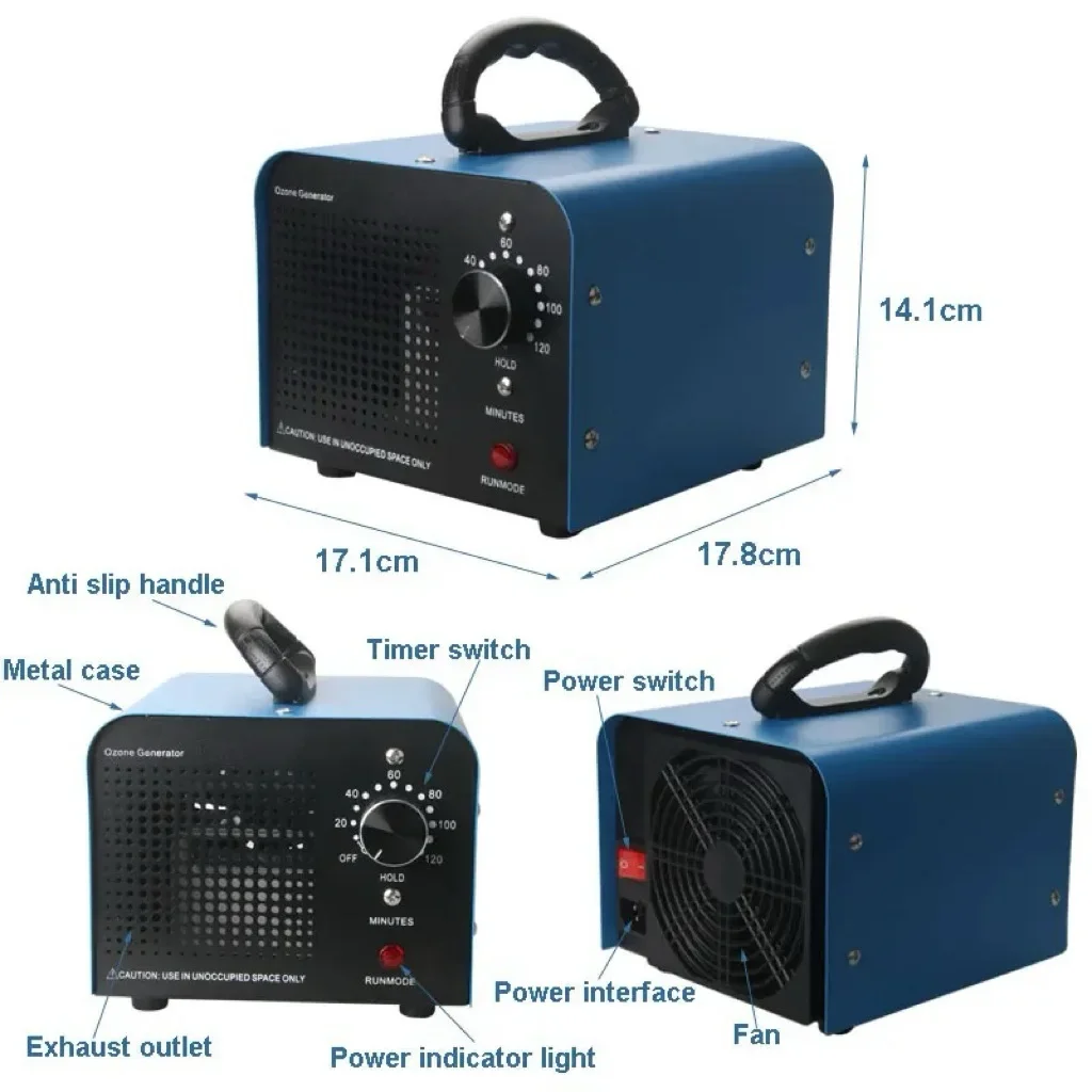 Ozongenerator 60000 mgr/std Ozonmachines voor privates en commercieel gebruik Auto Keller Büros Rauch and Pet Zimm