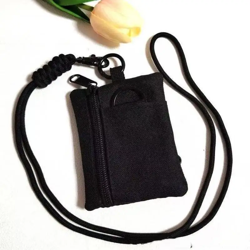 Wasserdichte Leichte Oxford Mini-Taktische Tasche mit Karabiner, Reißverschluss, Schlüsselhalter, Münz- und Kartenfach, Outdoor-Wandertasche, Herren-Geldbörse – Detail 11