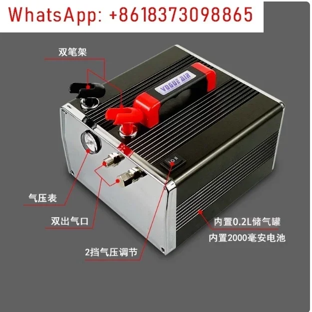 Mini portable household mute adjustable pressure air pump artist inkjet model coloring air pump air compressor