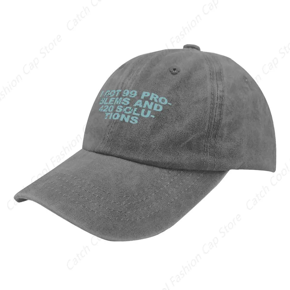 Funny Retro I Got 99 Problems and 420 Solutions Baseball Cap Adjustable for Men Women Denim Golf Hat Cotton Sports Travel Unisex